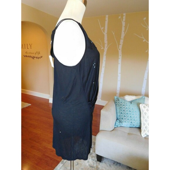 Darling NWT LEIFNOTES Anthropologie Black Onyx Beaded Noise Tank M NEW! - Picture 5 of 7